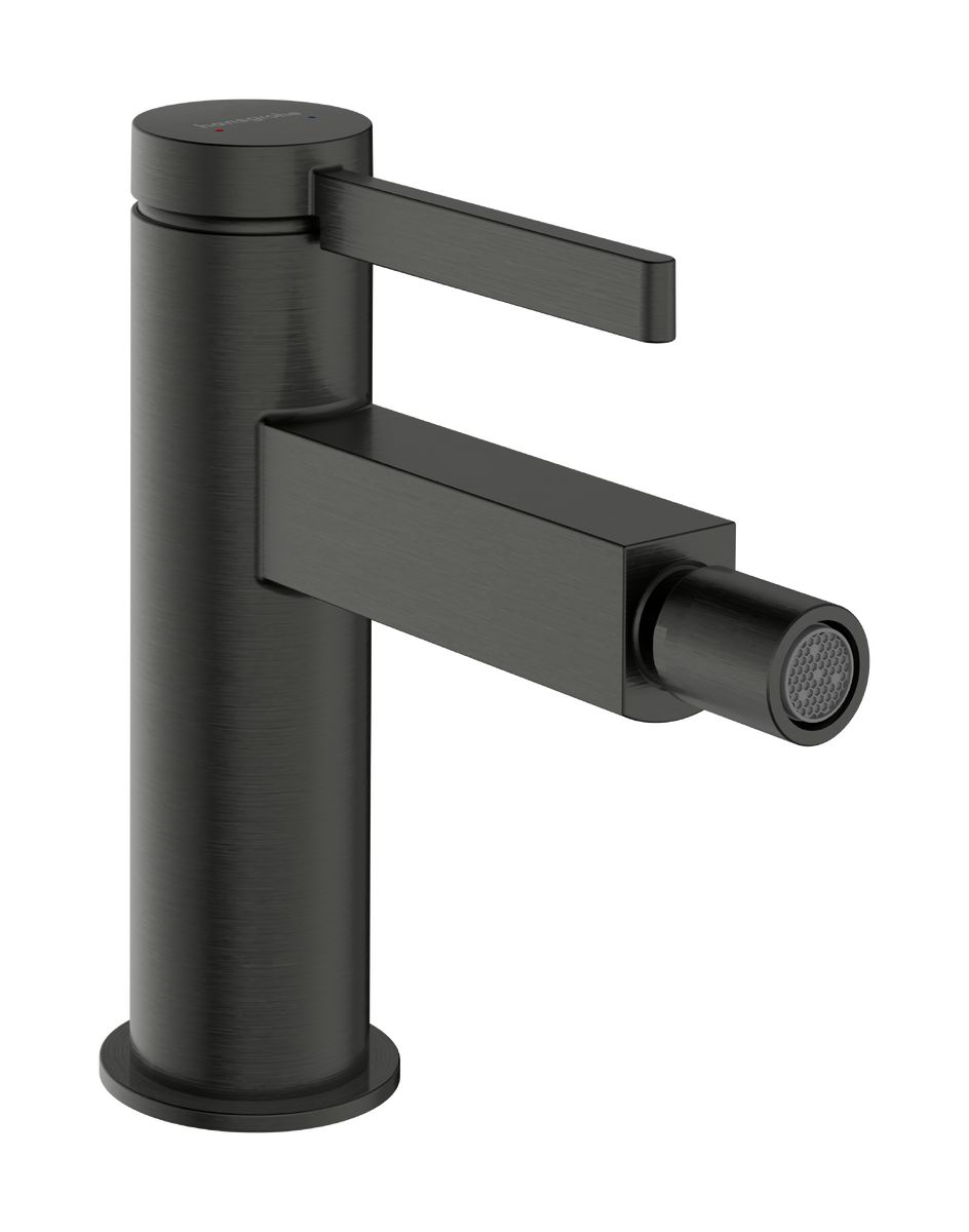 Hansgrohe Finoris Bidetová batéria s výpusťou click-clack, kartáčovaný čierny chróm 76200340