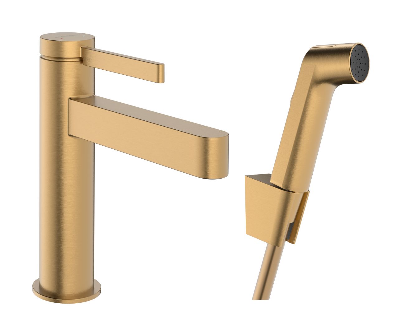 Hansgrohe Finoris Umývadlová batéria s bidetovou sprchou, kartáčovný bronz 76210140