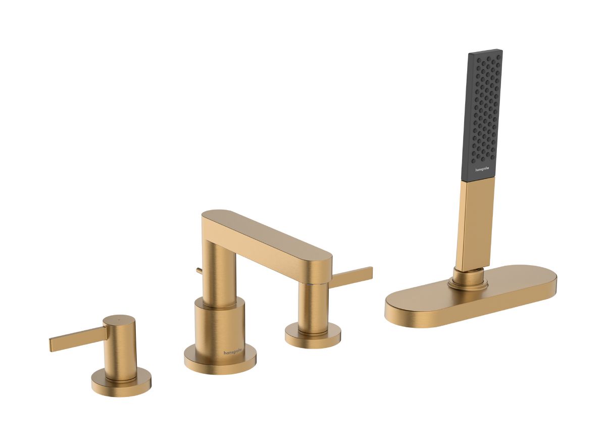 Hansgrohe Finoris Štvorotvorová batéria na okraj vane s telesom, kartáčovaný bronz 76444140
