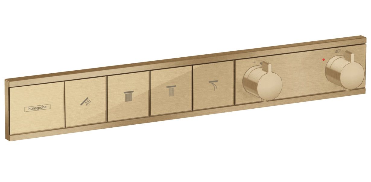 Hansgrohe RainSelect Termostatická batéria pre 4 vývody, brúsený bronz 15382140