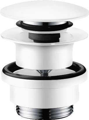 Hansgrohe Umyvadlová výpust click-clack, matná bílá 50100700