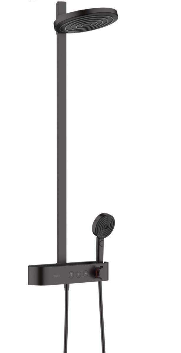 Hansgrohe Sprchový systém Pulsify S s termostatickou batériou, čierny matný 24240670