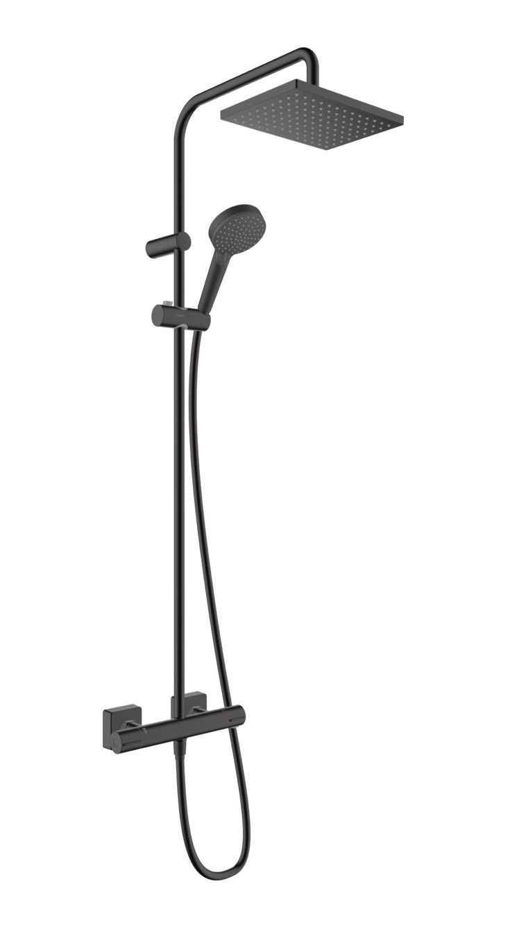 Hansgrohe Vernis Shape - sprchový systém s termostatom, EcoSmart, matná čierna 26097670