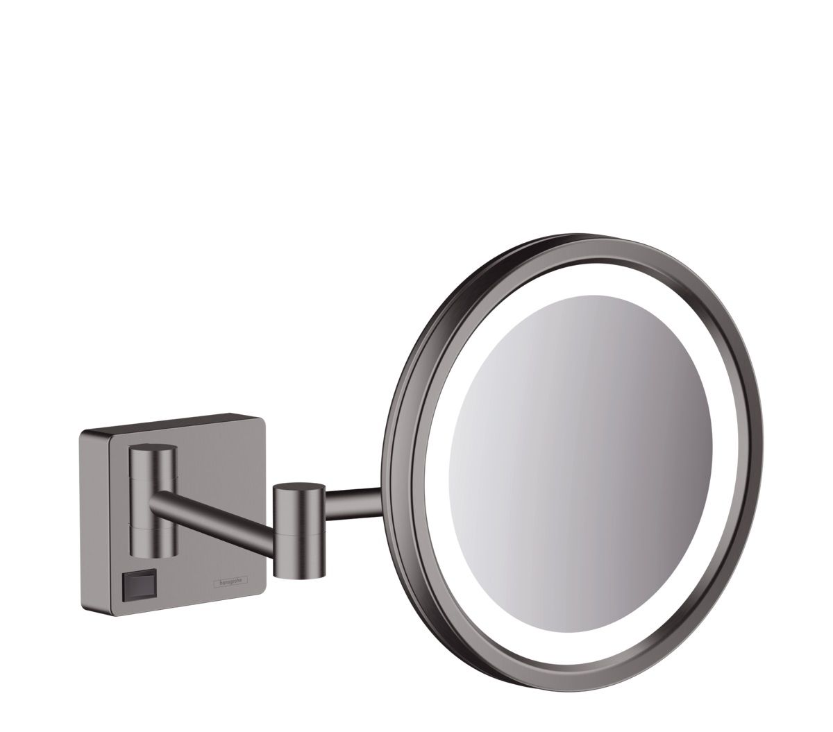 Hansgrohe AddStoris Kozmetické zrkadlo s LED osvetlením, brúsený čierny chróm, 41790340
