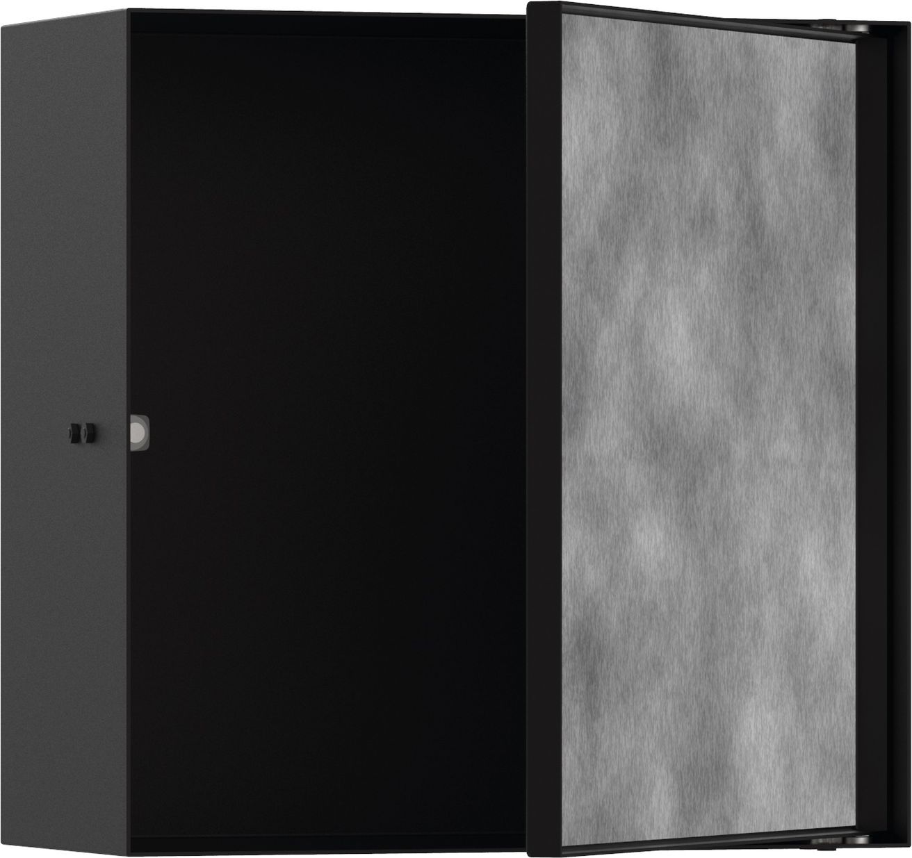 Hansgrohe XtraStoris Rock Zápustná polica s dvierkami na obkladačky 30x30x14 cm, matná čierna 56091670