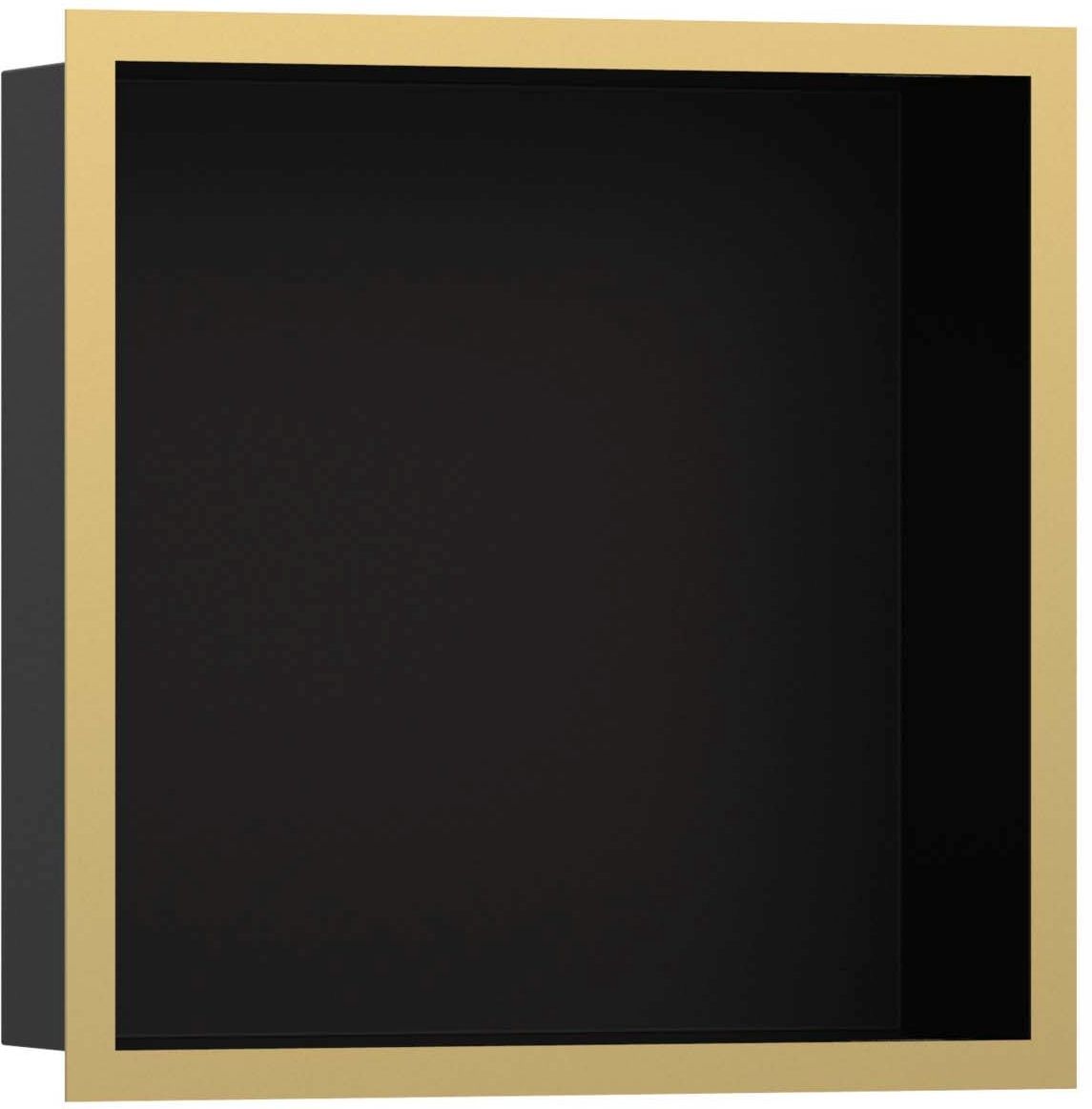 Hansgrohe XtraStoris Individuálna zapustená polica 30x30x10 cm, matná čierna/zlatá 56098990