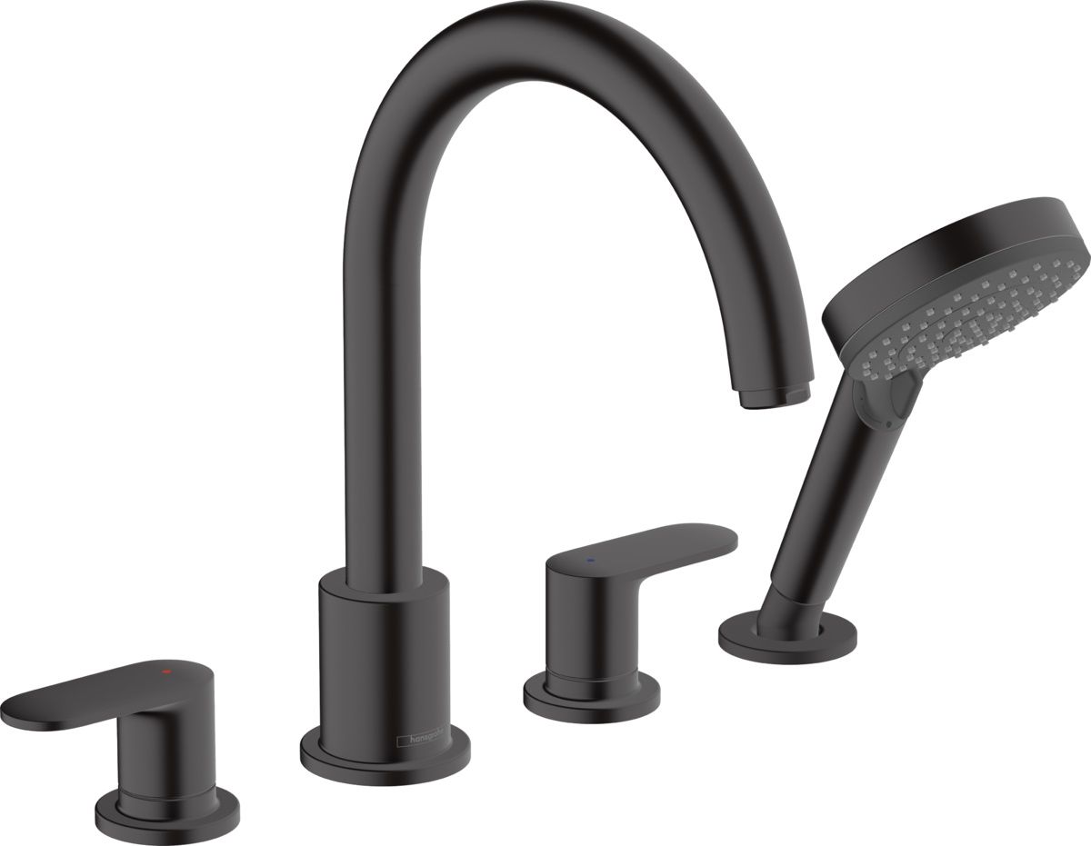 Hansgrohe Vernis Blend Vaňová okrajová batéria, 4-otvorová, matná čierna 71456670