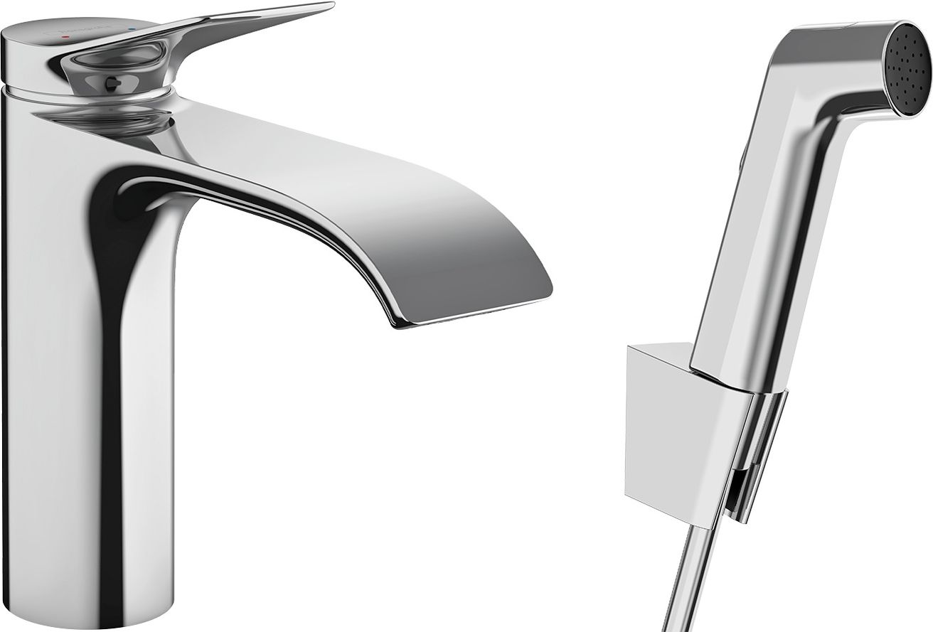 Hansgrohe Vivenis Umývadlová batéria s ručnou sprchou Bidette a hadicou, chróm 75210000