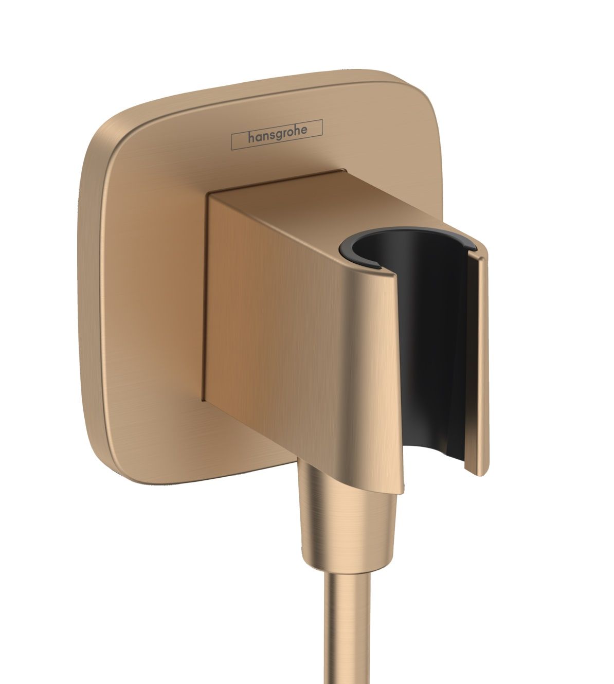 Hansgrohe Držiak sprchy FixFit Q s prípojkou na hadicu, brúsený bronz 26887140