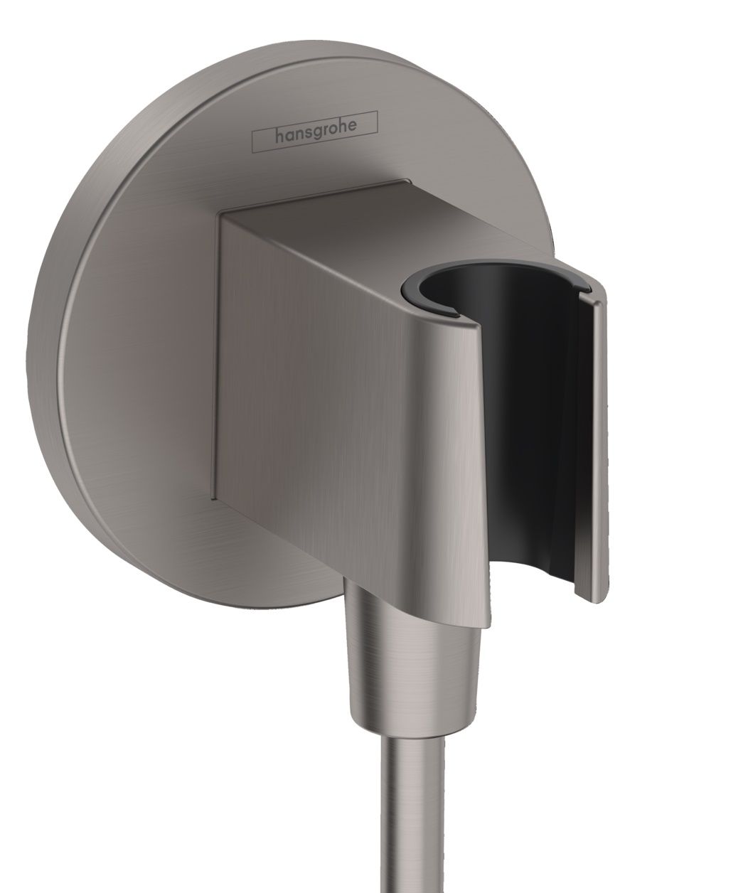 Hansgrohe Držiak sprchy FixFit S s prípojkou na hadicu, brúsený čierny chróm 26888340