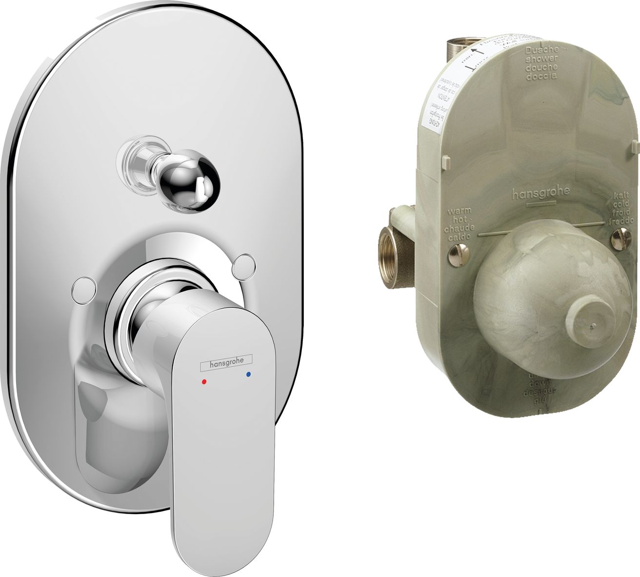 Hansgrohe Rebris S Vaňová batéria pod omietku, sada s telesom, chróm 72448000