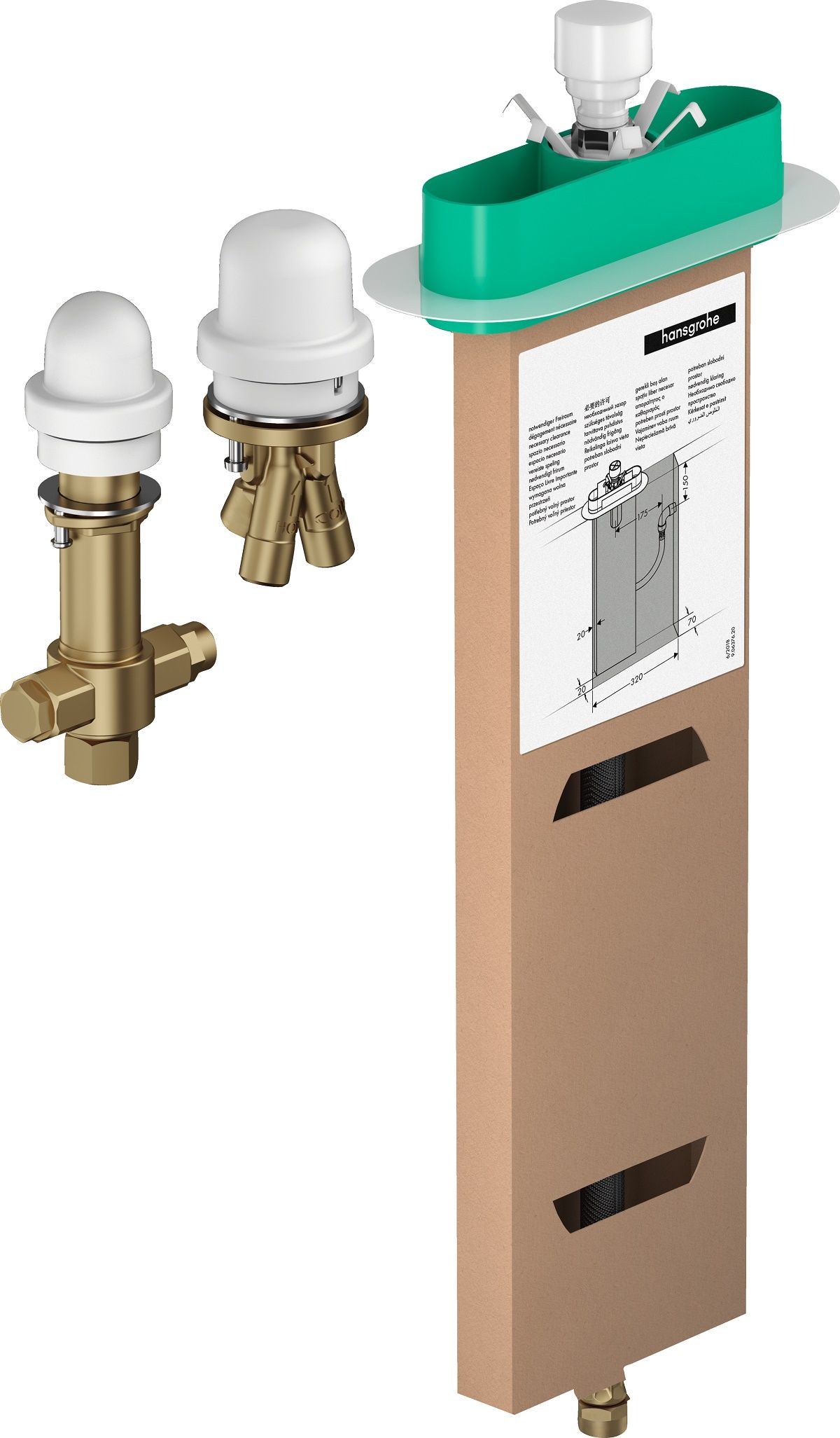 Hansgrohe Základné teleso pre trojotvorovú batériu na okraji vane 13481180