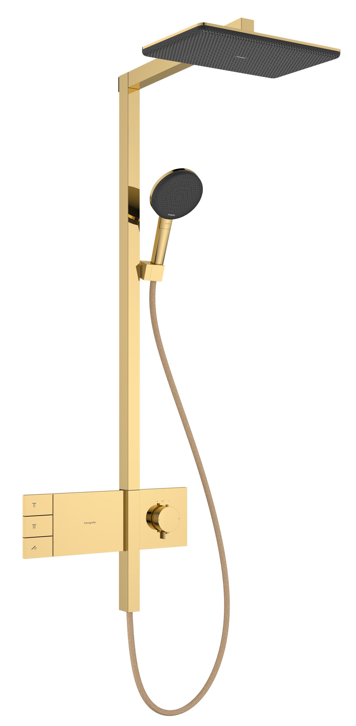 Hansgrohe Raindance Alive Q Sprchový systém s termostatickou batériou, EcoSmart, lesklá zlatá 24590990