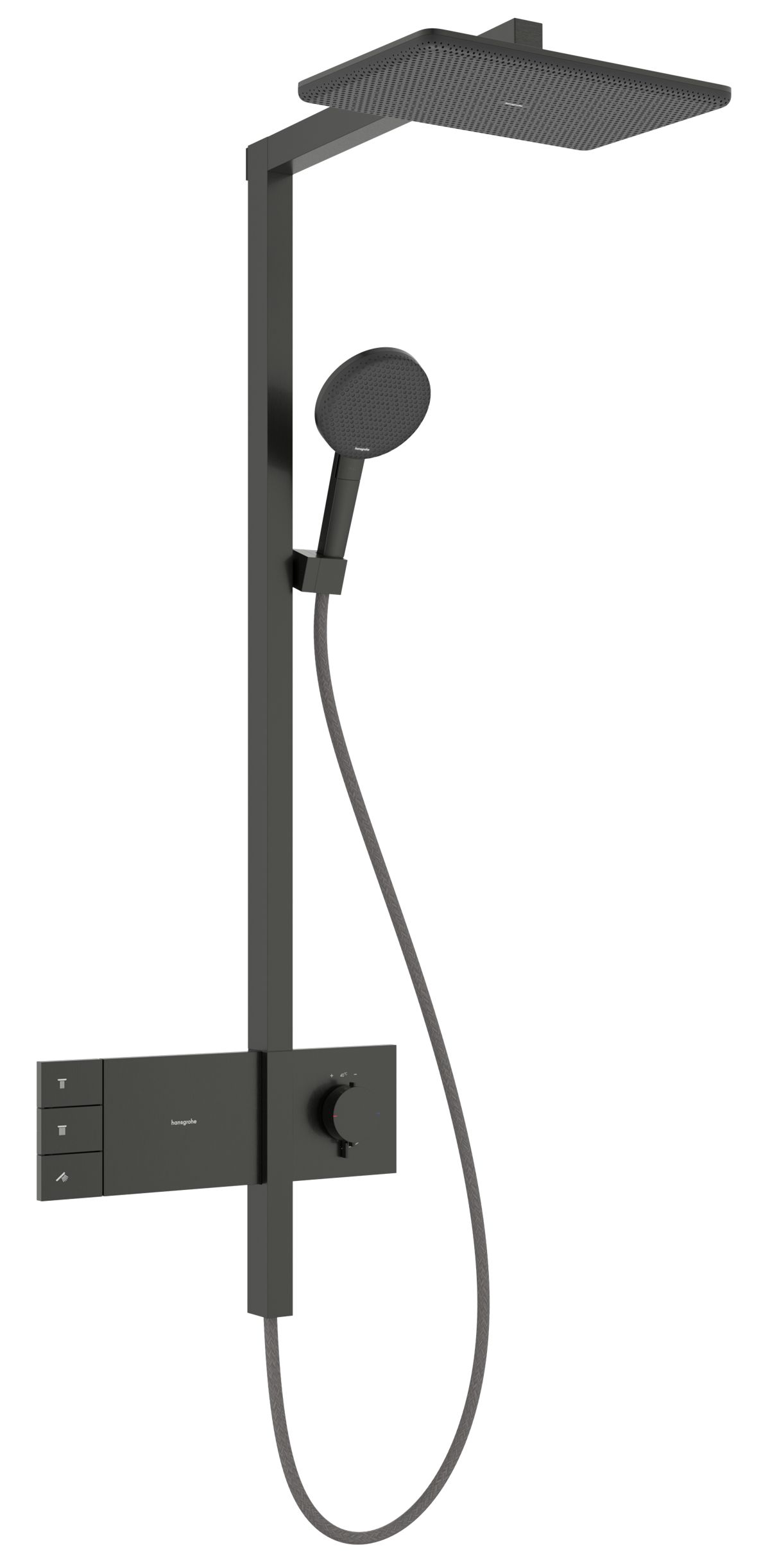 Hansgrohe Raindance Alive Q Sprchový systém s termostatickou batériou, EcoSmart, matný čierny chróm 24591340
