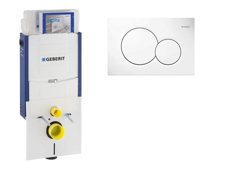 Geberit Modul na murovanie s výplňou, gombík biely GK108SET2