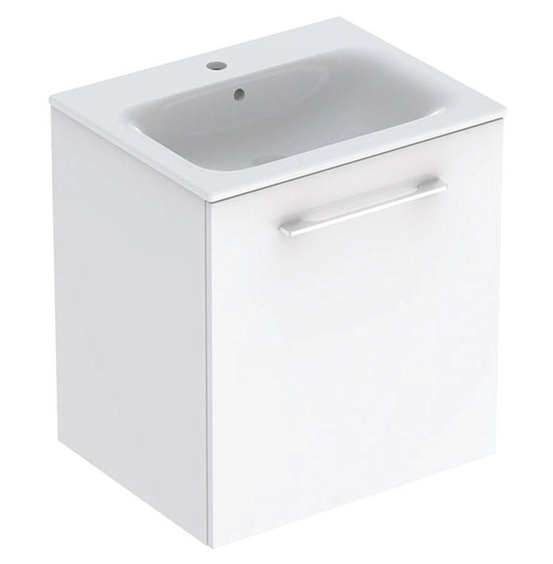 Geberit Selnova štvorcová skrinka + umývadlo Slim 60 cm, biela lesklá 501.252.00.1