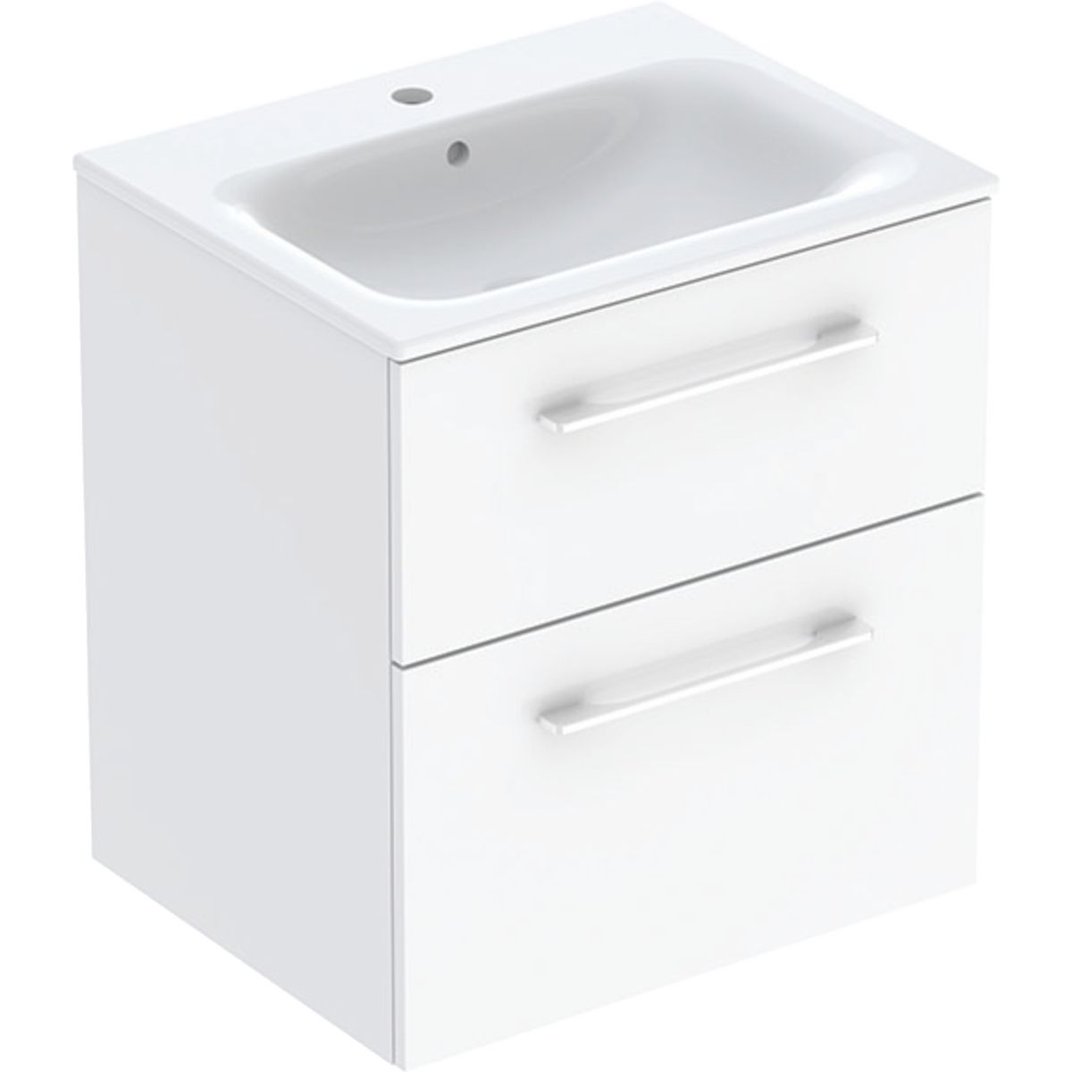Geberit Selnova štvorcová skrinka + umývadlo Slim 60 cm, biela lesklá 501.236.00.1