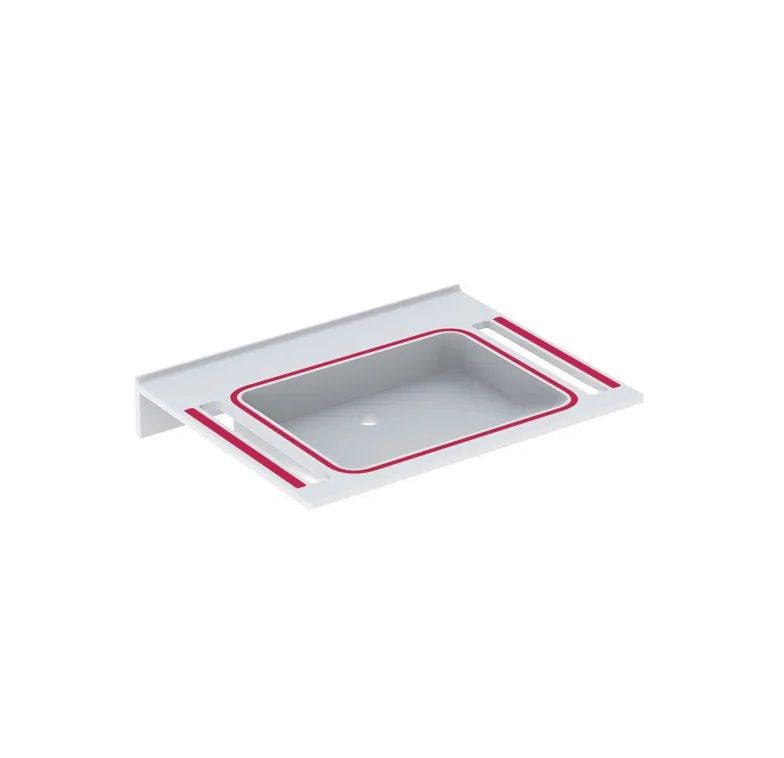 Geberit Publica Umyvadlo bezbariérové 70x55 cm s výřezy, bez otvoru, alpská bílá 500.666.01.4