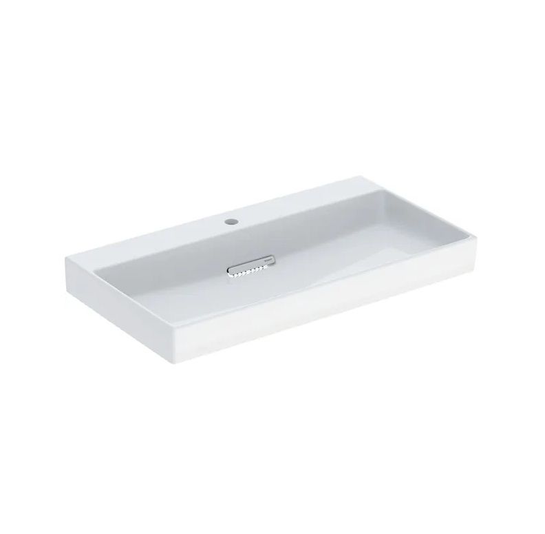 Geberit One Umyvadlo 90x48 cm, otvor uprostřed, vývod vodorovný, bílá/KeraTect505.038.00.1