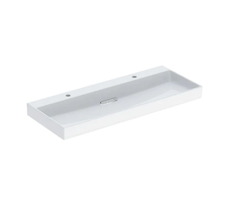 Geberit One Umyvadlo 120x48 cm, vývod vodorovný, dva otvory, bílá/KeraTect, lesk 505.049.00.1