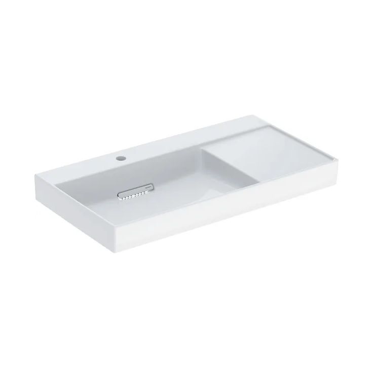 Geberit One Umyvadlo s plochou vpravo 90x48 cm, otvor vlevo, bílá/KeraTect, lesk 505.039.00.1