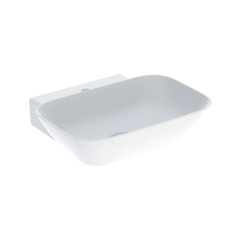 Geberit One Umyvadlo na desku 50x42,5 cm s otvorem, vývod svislý, bílá/KeraTect 505.041.01.6