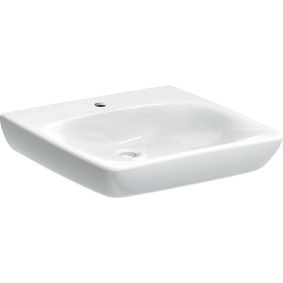 Geberit Selnova Comfort Bezbariérové umývadlo 55x55 cm, bez prepadu, biele 500.187.01.7