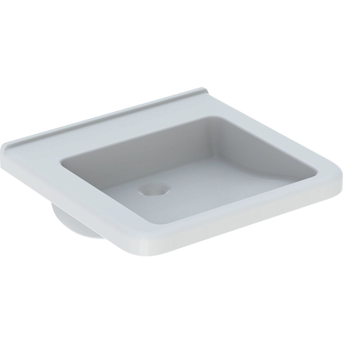 Geberit Selnova Comfort Square Bezbariérové umývadlo 55x52,5 cm, bez prepadu, bez otvoru na batériu, biele 500.787.01.7