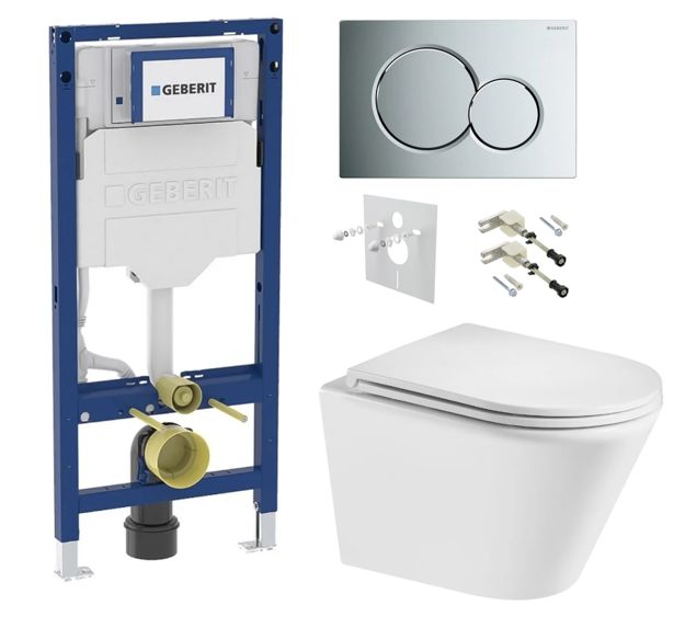 Geberit Set modulu do sadrokartónu, WC Spinex a tlačidlá, chróm KBE038
