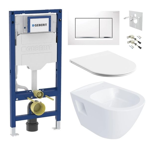 Geberit Set modulu do sadrokartónu, WC Urban a tlačidlá, biela/chróm KBE051