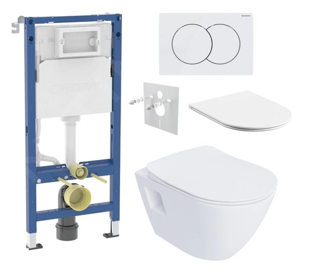 Geberit Set modulu do sádrokartonu, WC Urban a tlačítka, bílá KBE114