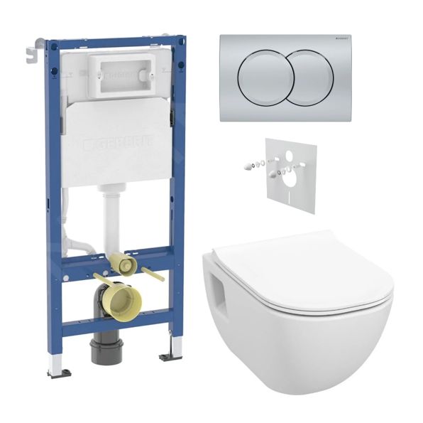 Geberit Set modulu do sádrokartonu, WC Diana New a tlačítka, chrom mat KBE116