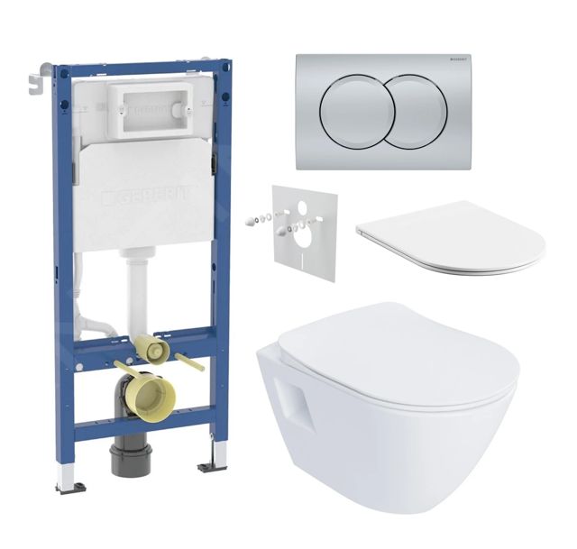 Geberit Set modulu do sádrokartonu, WC Urban a tlačítka, chrom mat KBE120