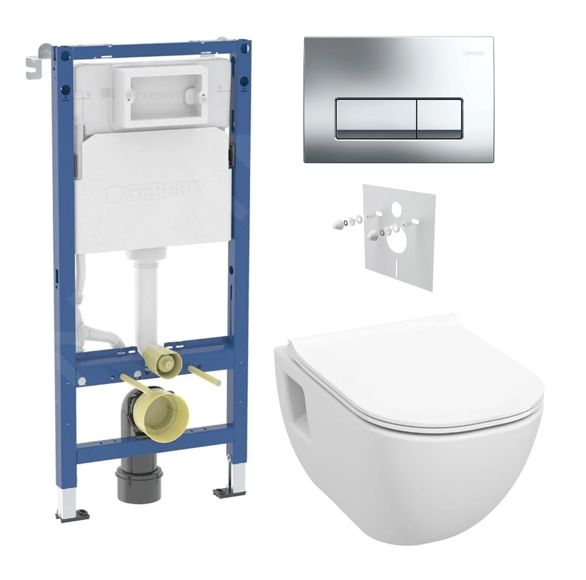 Geberit Set modulu do sádrokartonu, WC Diana New a tlačítka, chrom lesk KBE134