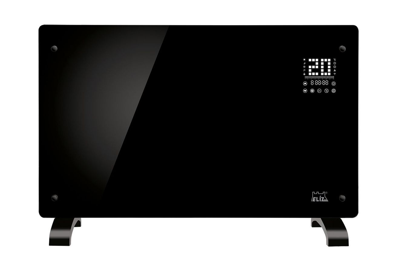 Elíz GHT20B-WIFI prenosný/nástenný konvektor, sklo čierne