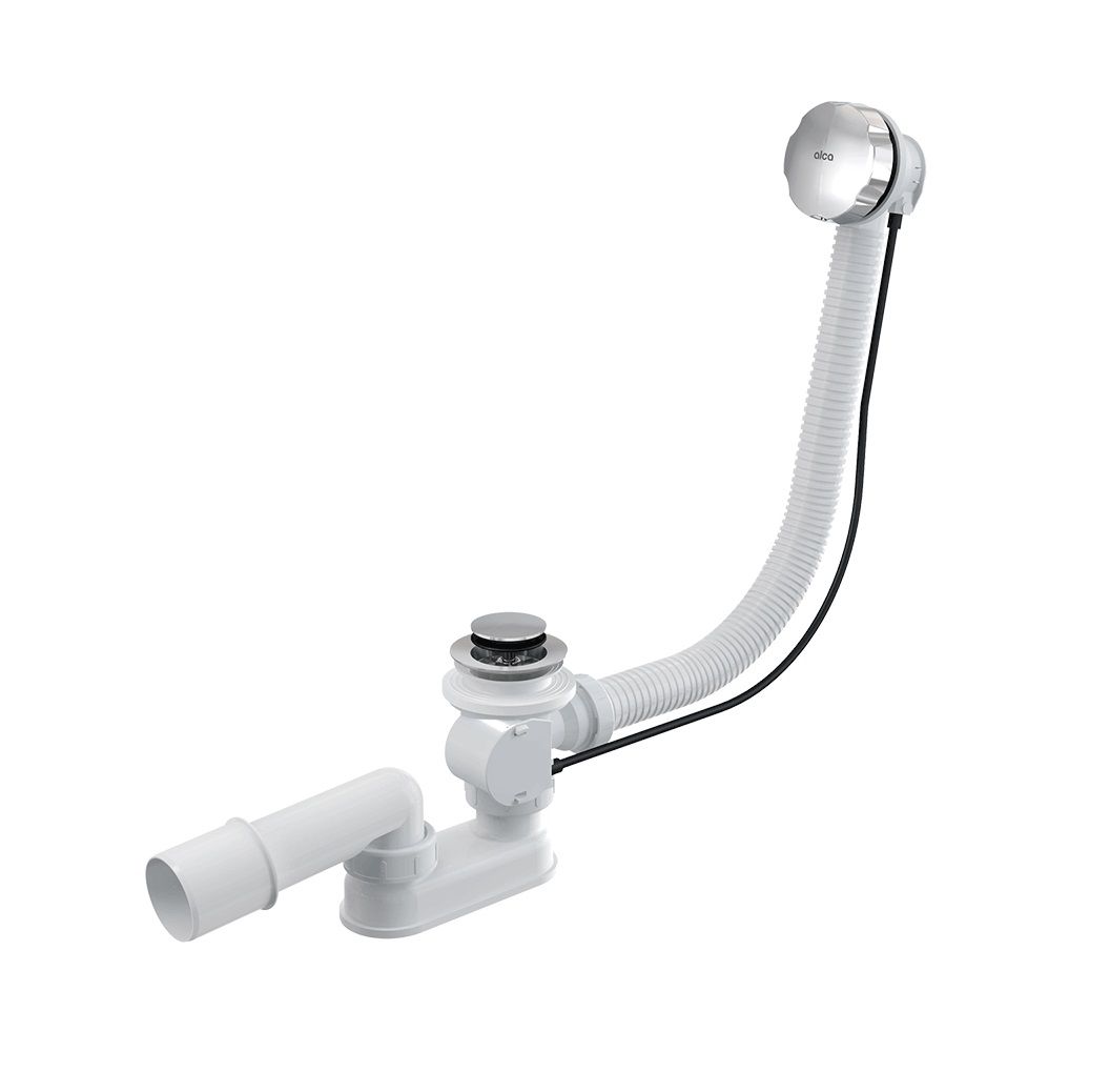Alcadrain Automatický vaňový sifón 57 cm, kov, chróm A55K