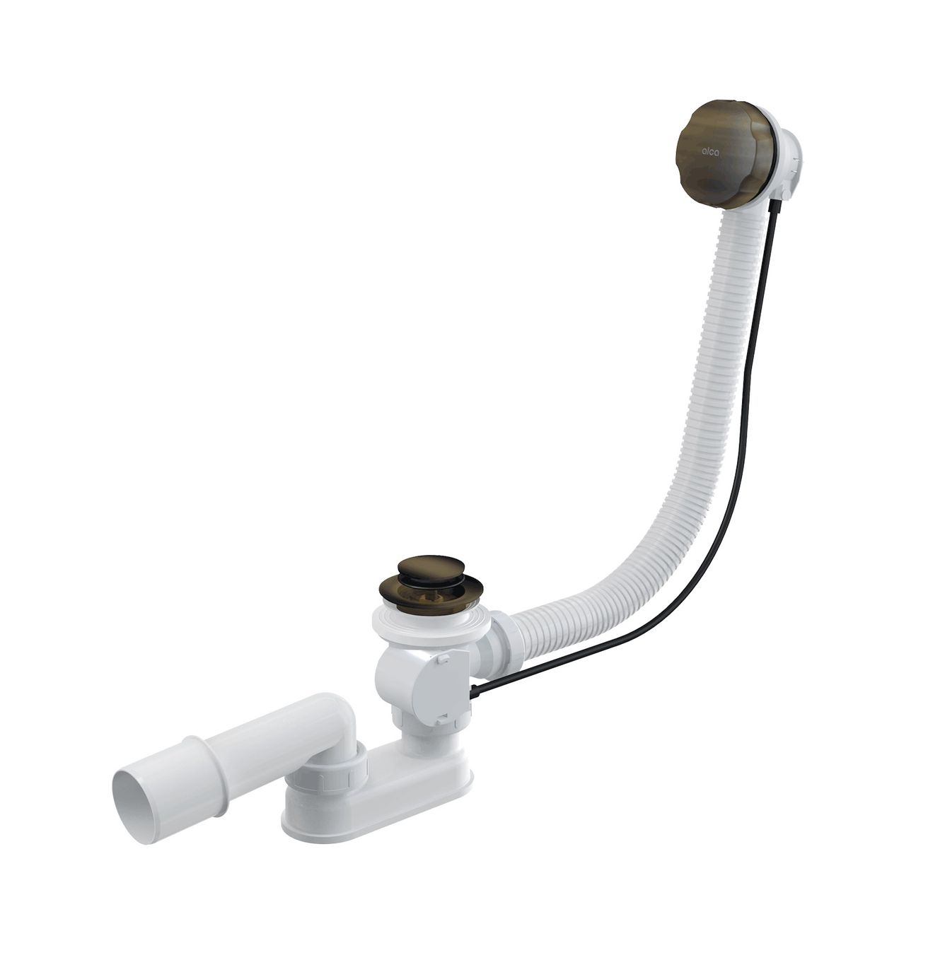 Alcadrain Automatický vaňový sifón kompletný 57 cm, bronzovo-antický A55ANTIC
