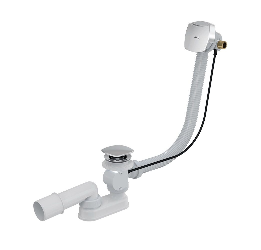 Alcadrain Automatický vaňový sifón s prepadom 57 cm, chróm A564CRM2