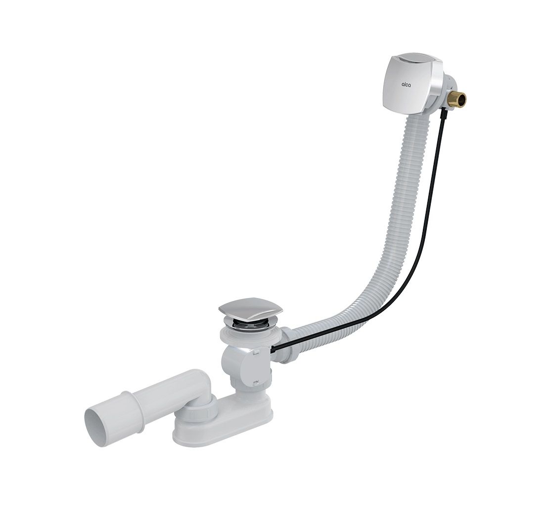 Alcadrain Automatický vaňový sifón s prepadom pre hrubostenné vane 57 cm, kov A565KM3