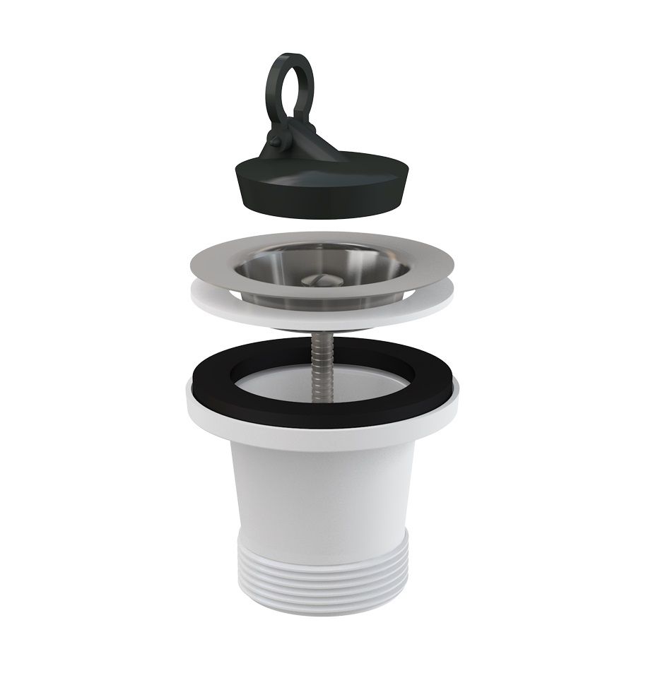 Alcadrain Vyvýšený odtok drezu 6/4" s mriežkou z nehrdzavejúcej ocele DN70 A34
