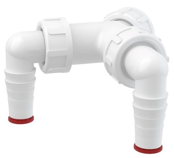 Alcadrain Dvojité koleno G1""/17-23 so spätnými ventilmi P148Z