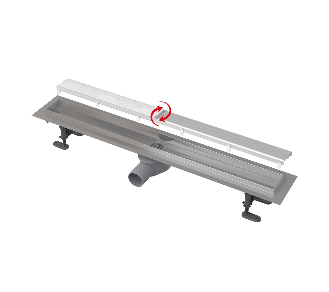 Alcadrain Podlahový žľab Fit and Go 85 cm APZ13-DOUBLE9-850