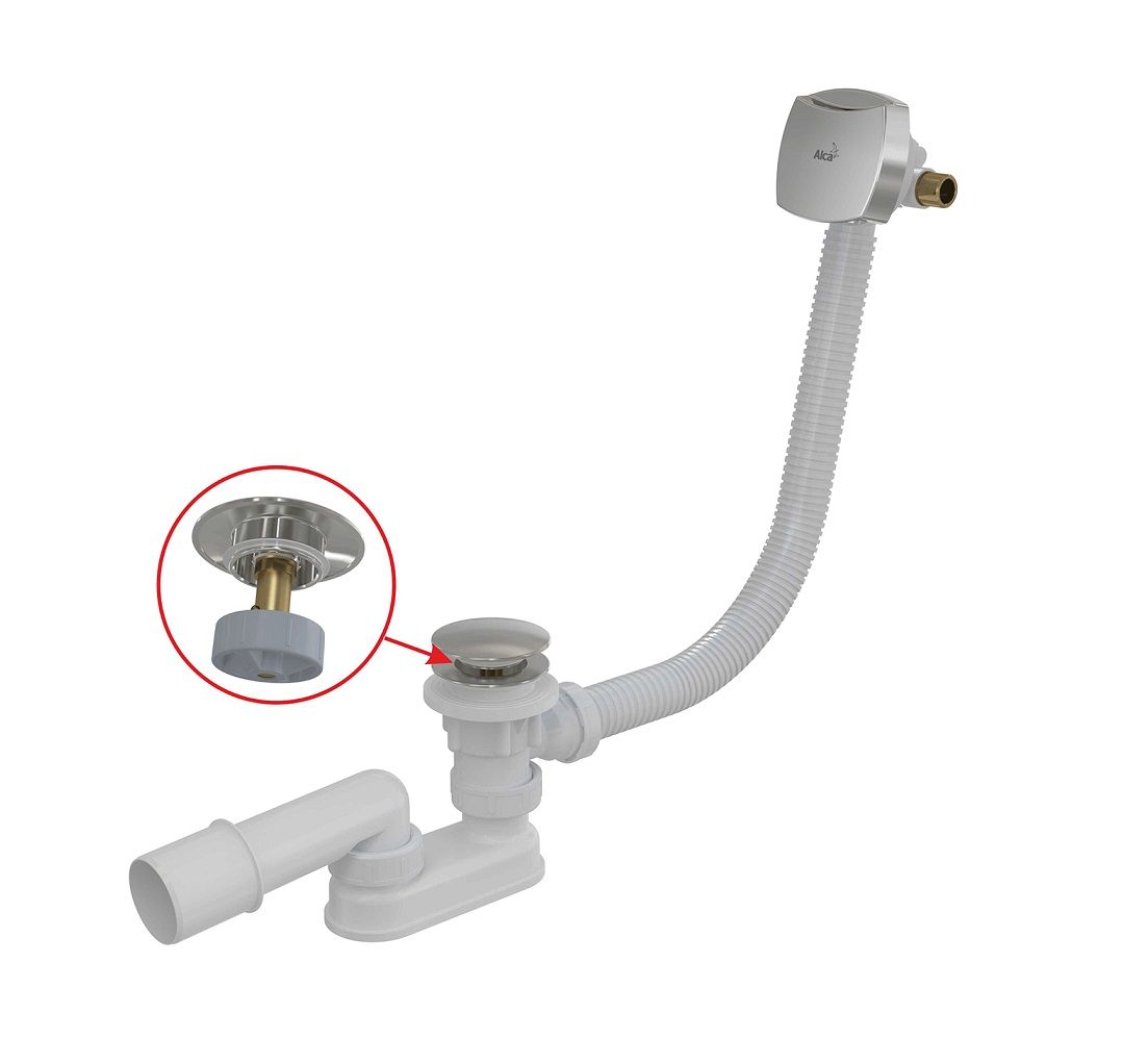 Alcadrain Vaňový sifón 80 cm click/clack s prepadom, chróm A508CKM-80