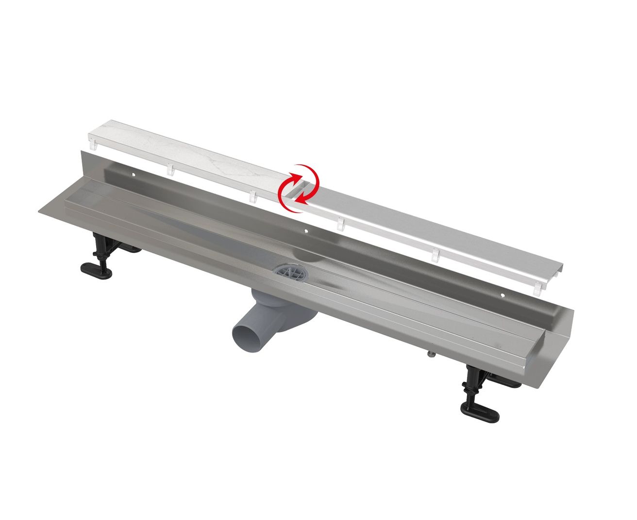 Alcadrain Fit and Go Nástenný podlahový žľab 85 cm APZ23-DOUBLE9-850