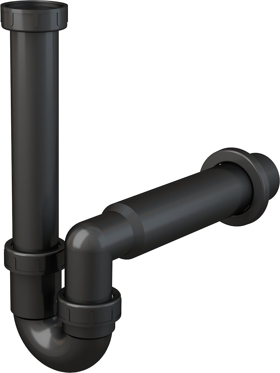 Alcadrain Drezový sifón s maticou 6/4", čierny A80-DN50-ECO
