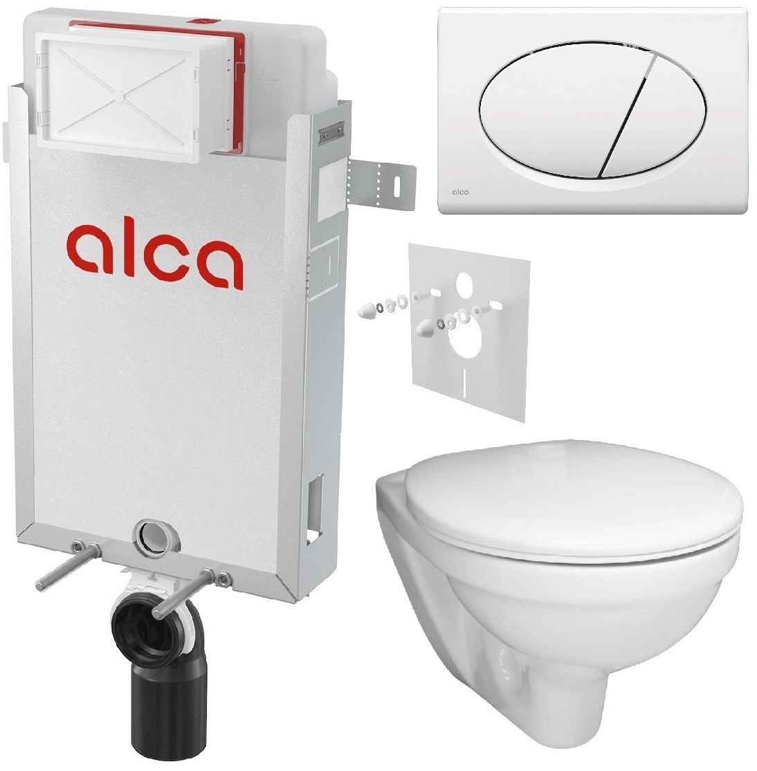 Alcadrain Set modulu k zazdění, EBS WC Boreal, sedátka s tlačítkem M70, bílá