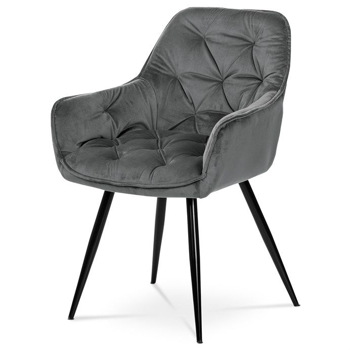Autronic Jazz DCH-421GREY4 Jedálenská stolička, matný zamat, sivá