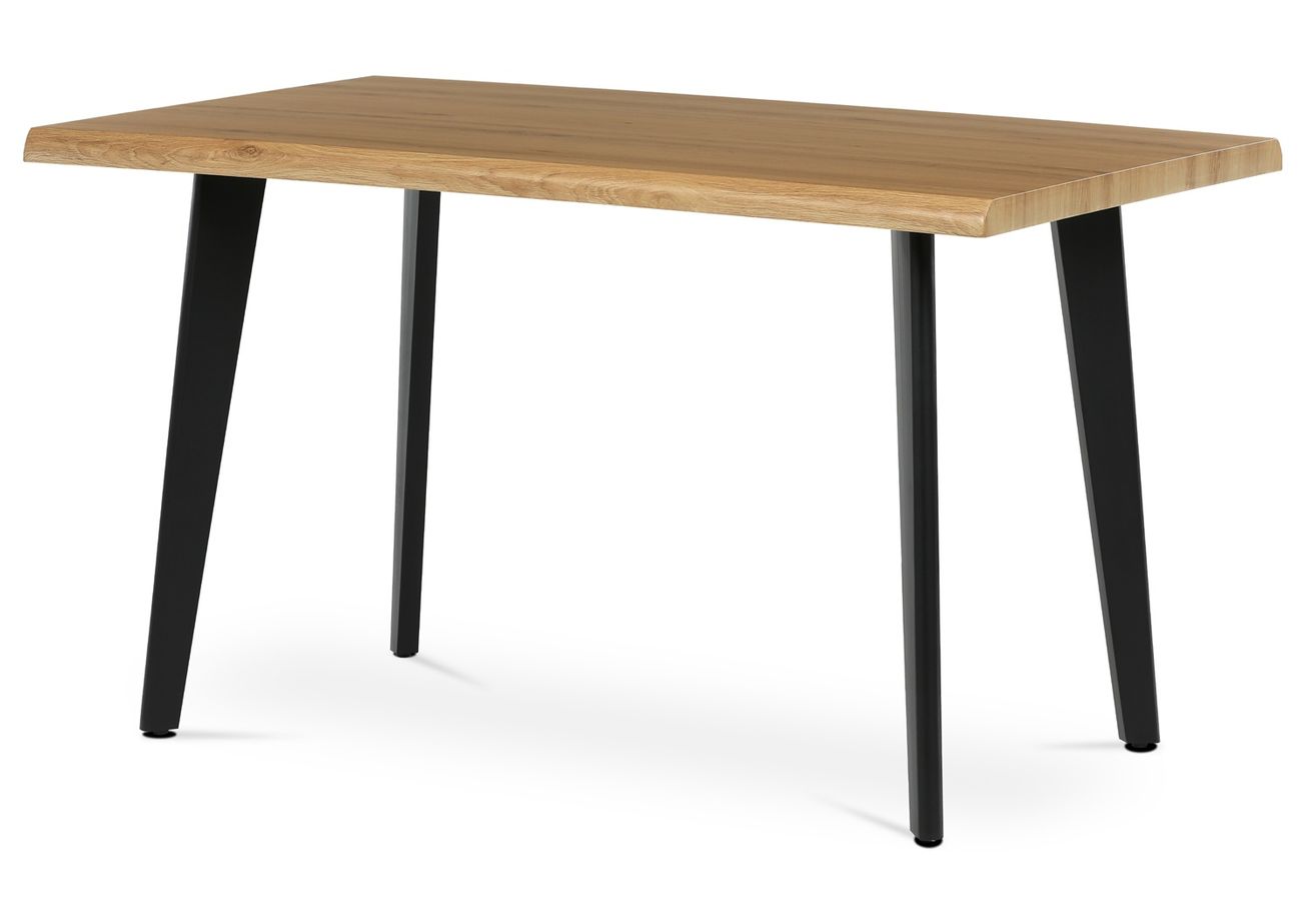 Autronic Ethereal HT-F4413 OAK Stůl 130x80x75 cm, MDF,divoký dub, kov, černý lak