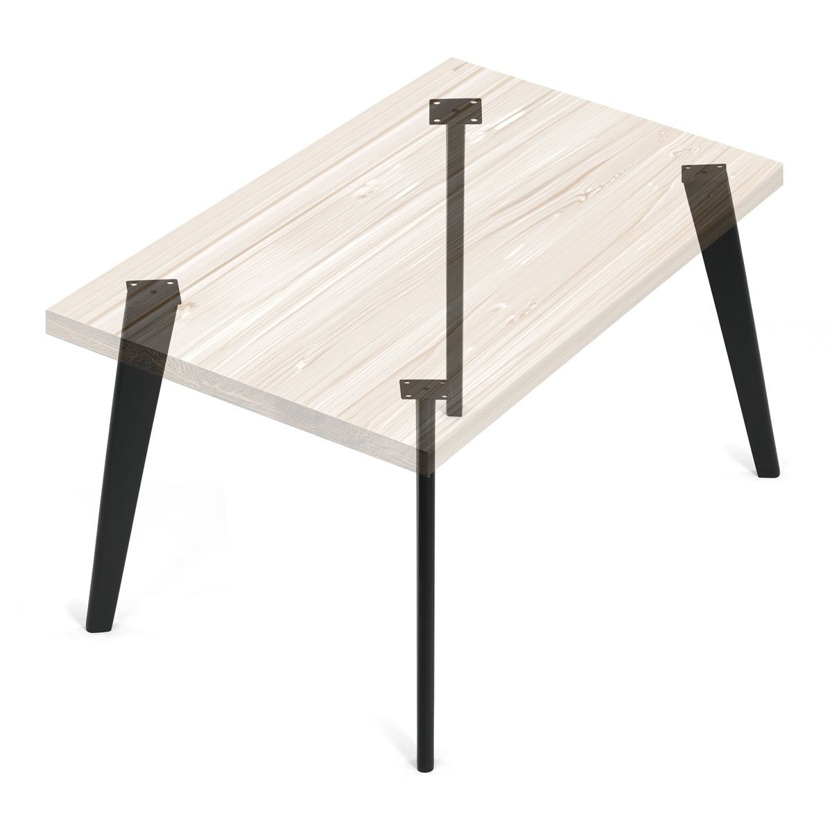 Autronic TL-F1005BK Nohy k jídelnímu stolu, 4 ks, kov, černá
