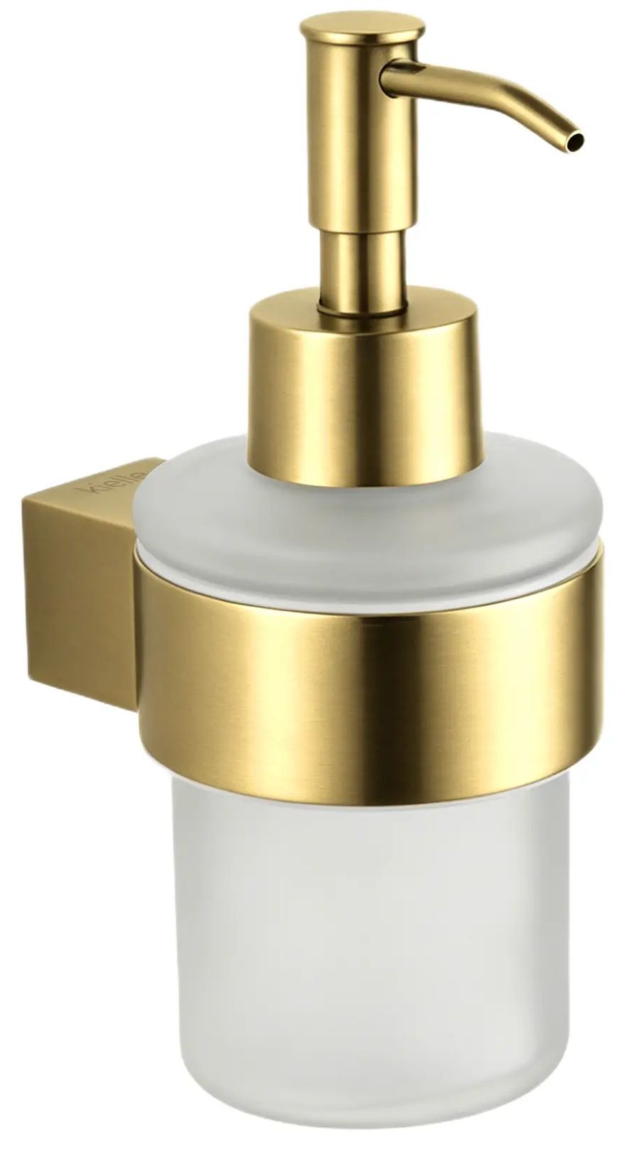 kielle Vega Dávkovač mýdla s držákem, matné sklo, brushed gold 40118036